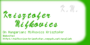 krisztofer mifkovics business card